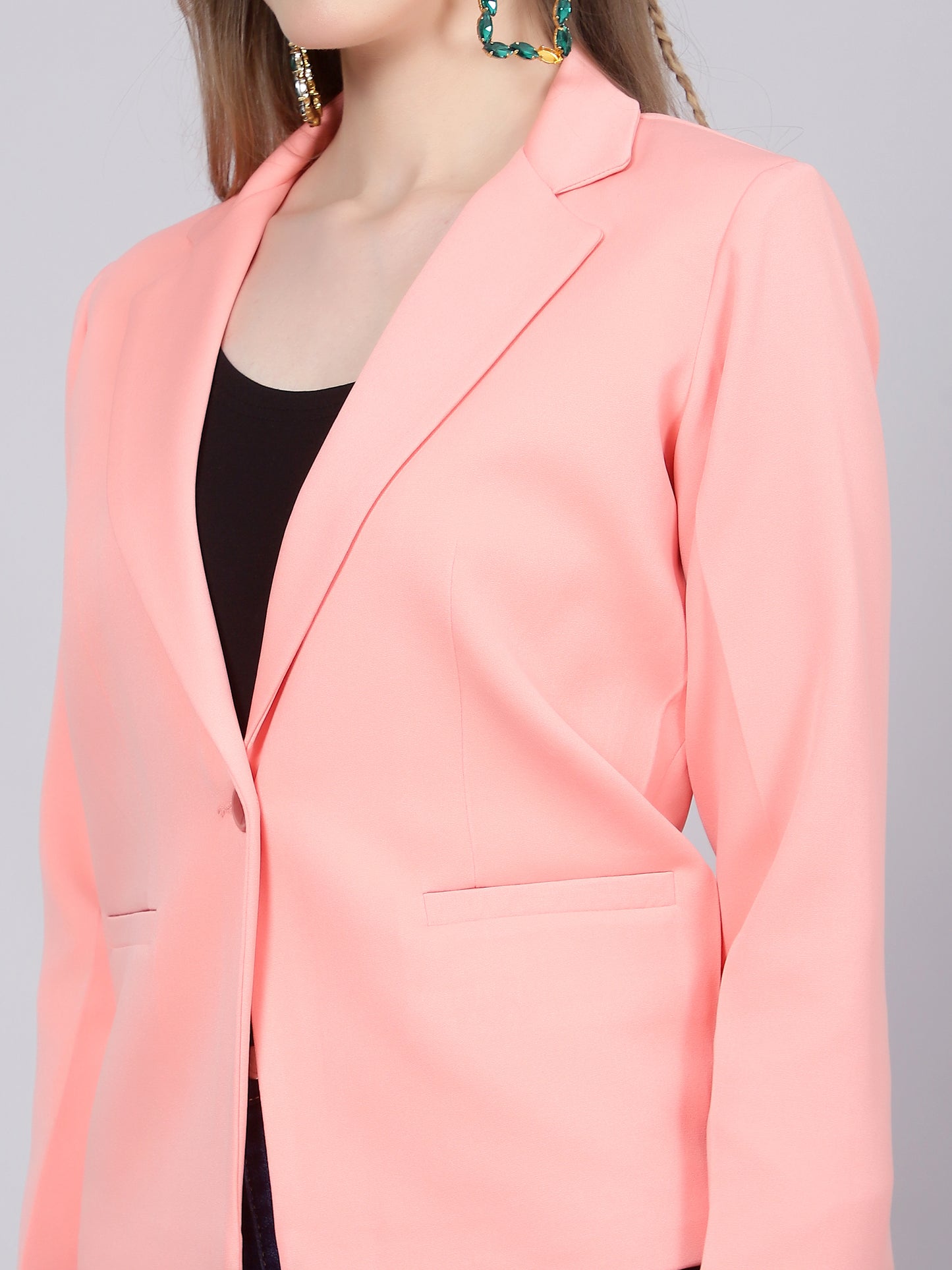 All About You Solid Peach Blazer