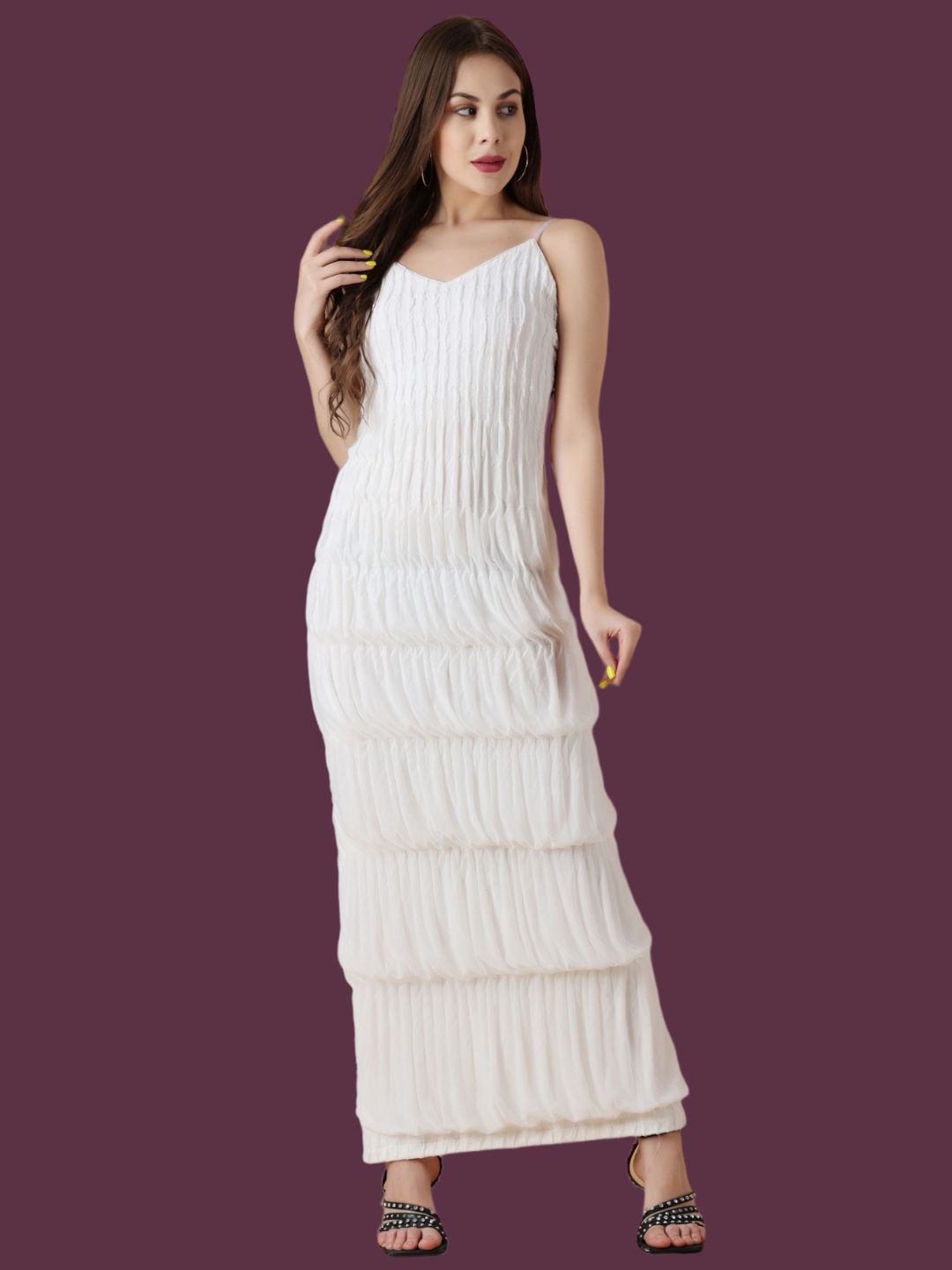 White Cordium Gown Dress